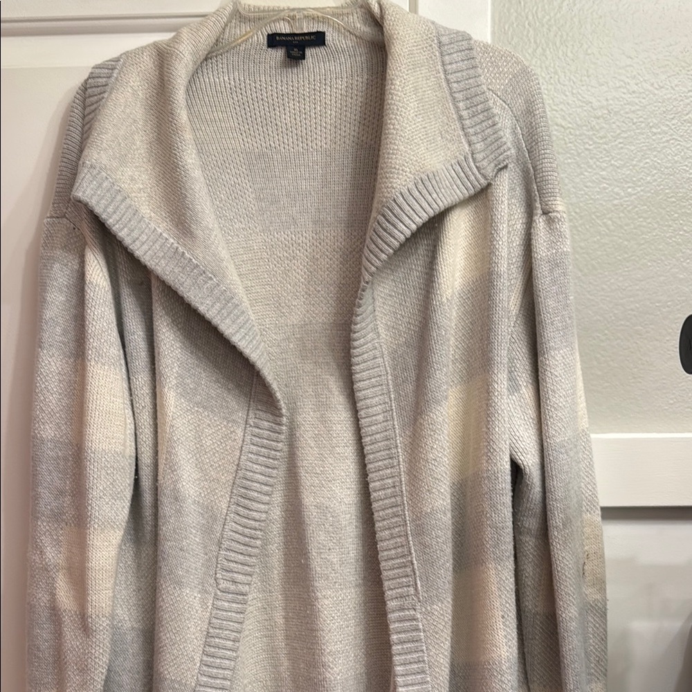 Gray Open-Front Sweater